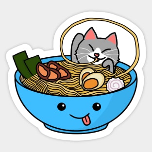 Cat and Ramen Sticker